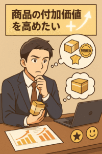 商品の付加価値を高めたい様子