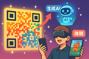 QRコードに「生成AI」と「体験」が必要であるというイメージ
