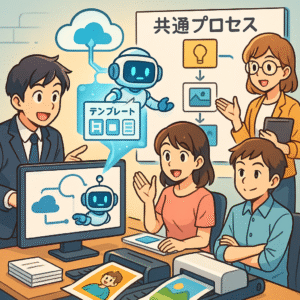 属人化しないクリエイティブ制作の様子