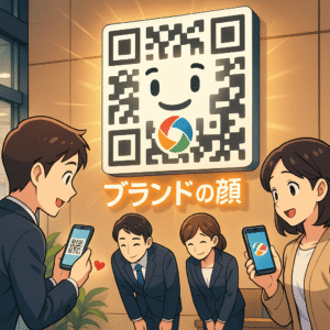 ブランディングツールとしてのQRコードの可能性は、企業の顔としての役割を担う様子