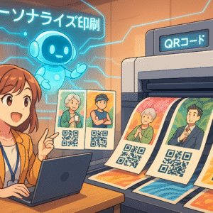生成AIで顧客一人ひとりに合わせたデザインを印刷できる様子