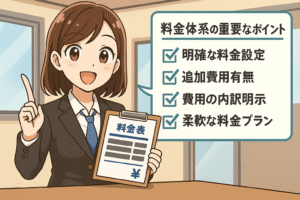 Webアンケート代行サービスが安心して任せられる、透明性の高い料金体系である様子