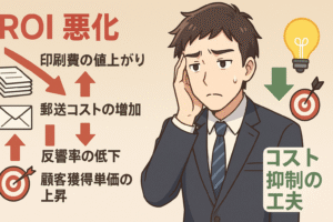 費用対効果（ROI）の悪化している様子