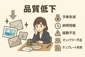 クリエイティブ品質の低下している様子