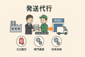 発送代行会社でDMが安くなる理由のイメージ