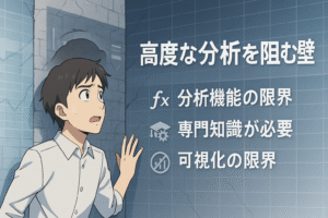 Excelで行うには高度なスキルが求められる様子