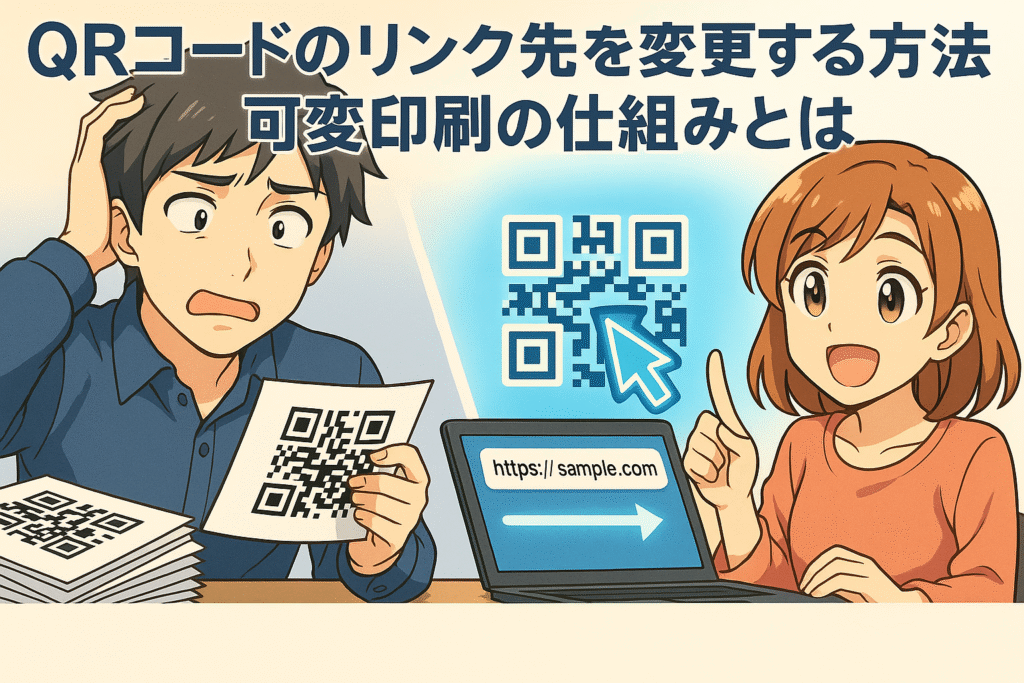 QRコードのリンク先を変更する方法と可変印刷の仕組みとはの記事のサムネイル画像
