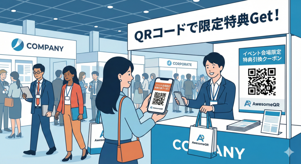 イベント会場での限定特典配布のイメージ