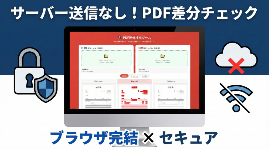 PDF差分検出アプリのブログサムネイル画像