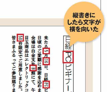 縦書きの文字が横向きになってしまう Word Tokyo Bunkyudo